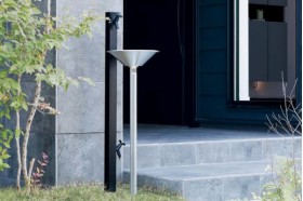 UNISON ガーデンシンク Spre スプレ 水栓2口 ポット 蛇口付き｜立水栓・水栓柱