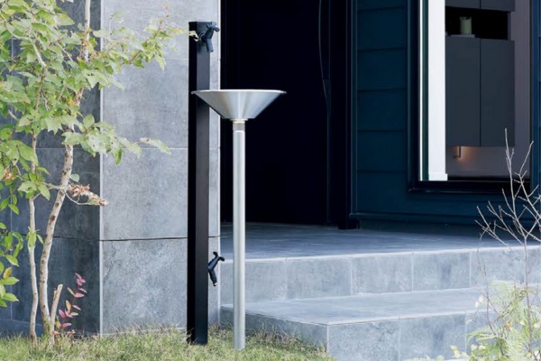 UNISON ガーデンシンク Spre スプレ 水栓2口 ポット 蛇口付き｜立水栓・水栓柱