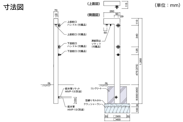 UNISON Ryan ライアンスタンドⅡ 水栓2口 蛇口付き｜立水栓・水栓柱