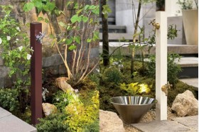 UNISON Spre スプレスタンド60ソリッド 左右仕様 水栓2口 蛇口付き｜立水栓・水栓柱