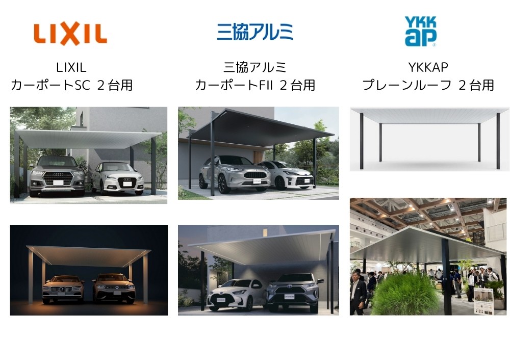 各社2台用の意匠を比較