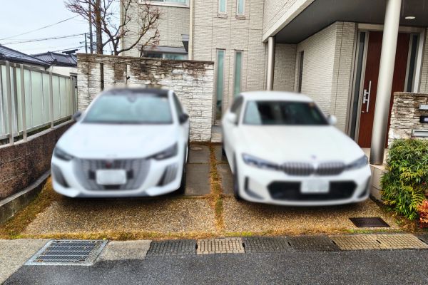 三協アルミ カーポートFⅡ-RW 2台用（F2・エフツー） 施工前